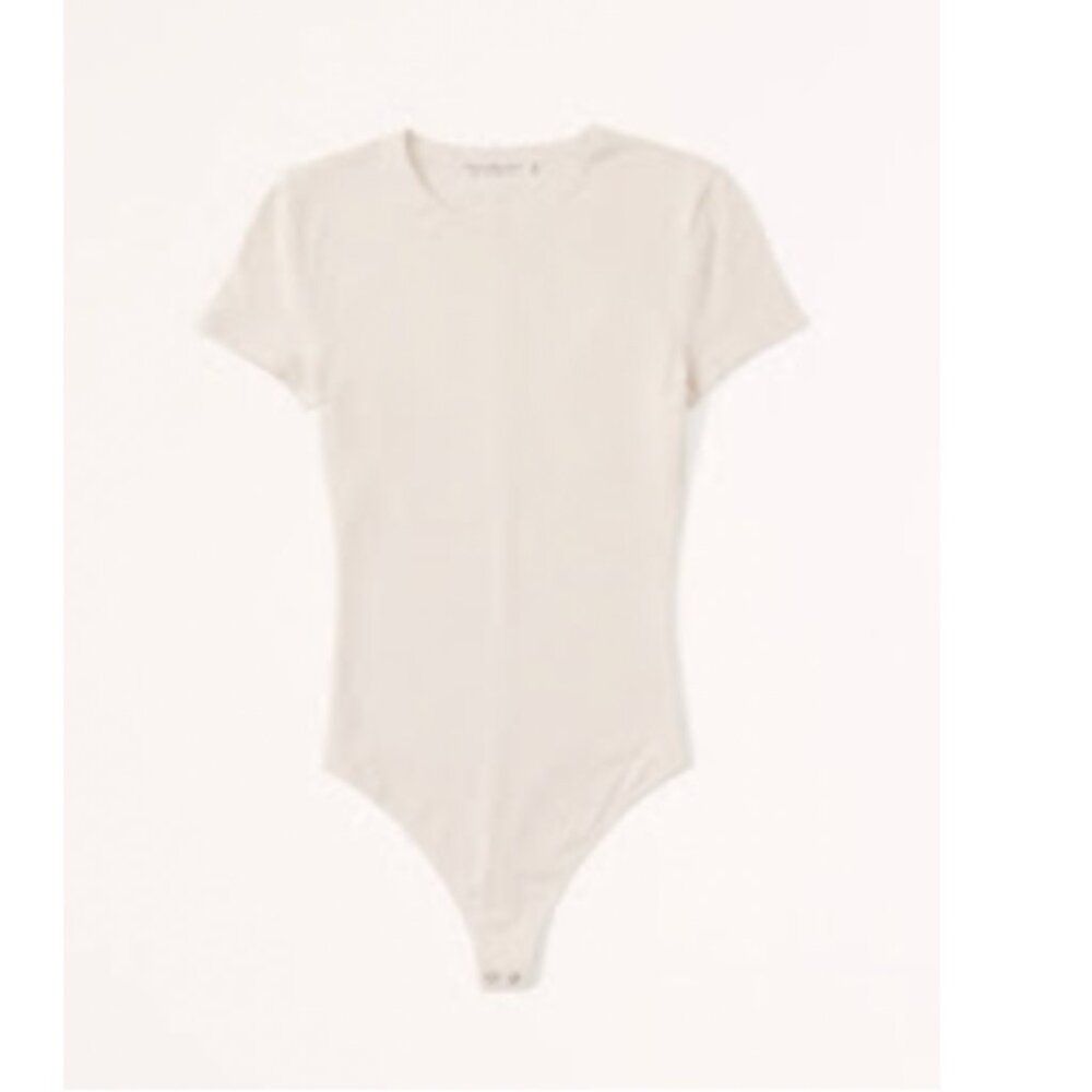 Abercrombie Short-Sleeve Cotton Seamless Fabric Crew Bodysuit
